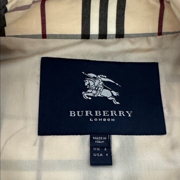 Burberry Black and Cream Plaid Trench Coat - Picture 8 of 10
